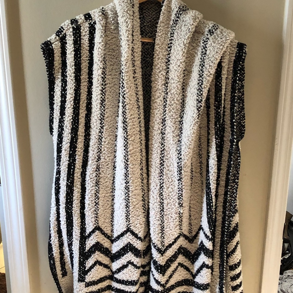 Black and Ivory Poncho